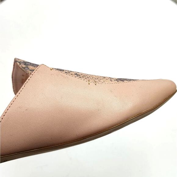 Cole Haan Ryan Mule In Mahogany Rose Leather Python Mules Flats Slide Sandals - Picture 10 of 12